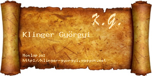 Klinger Györgyi névjegykártya