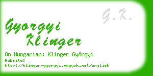gyorgyi klinger business card